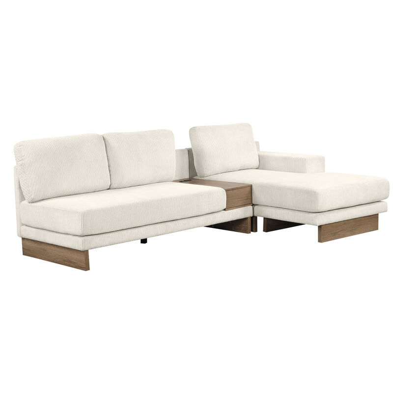 Merax L-shaped Sofa Sectional Sofa with Two USB Ports