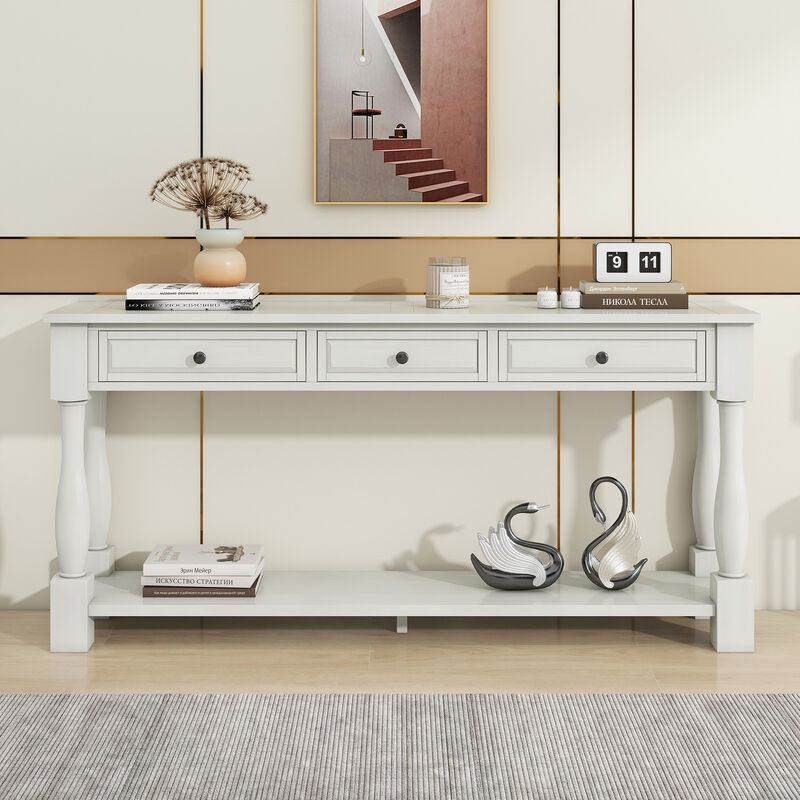 Merax Long Console Table with 3 Drawers