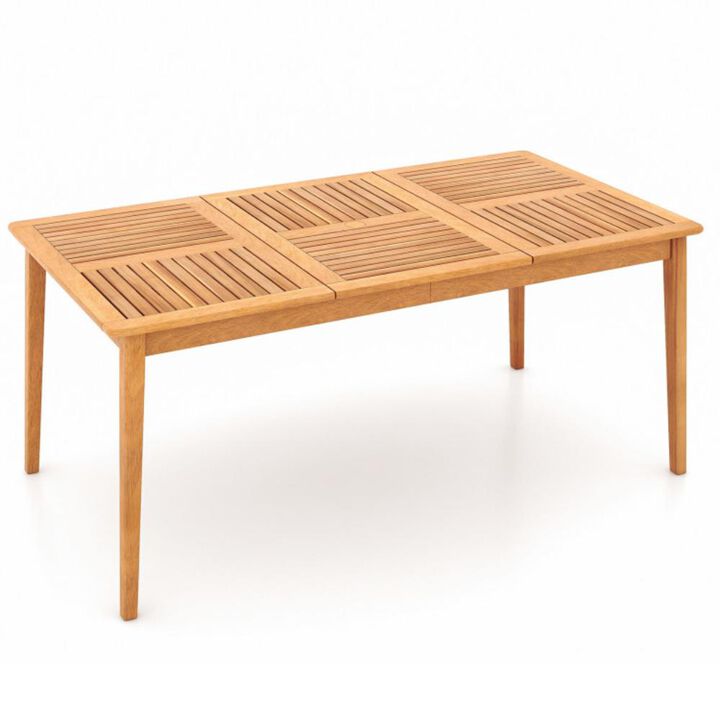 Hivvago 6-Person Outdoor Acacia Wood Rectangular Bistro Dining Table