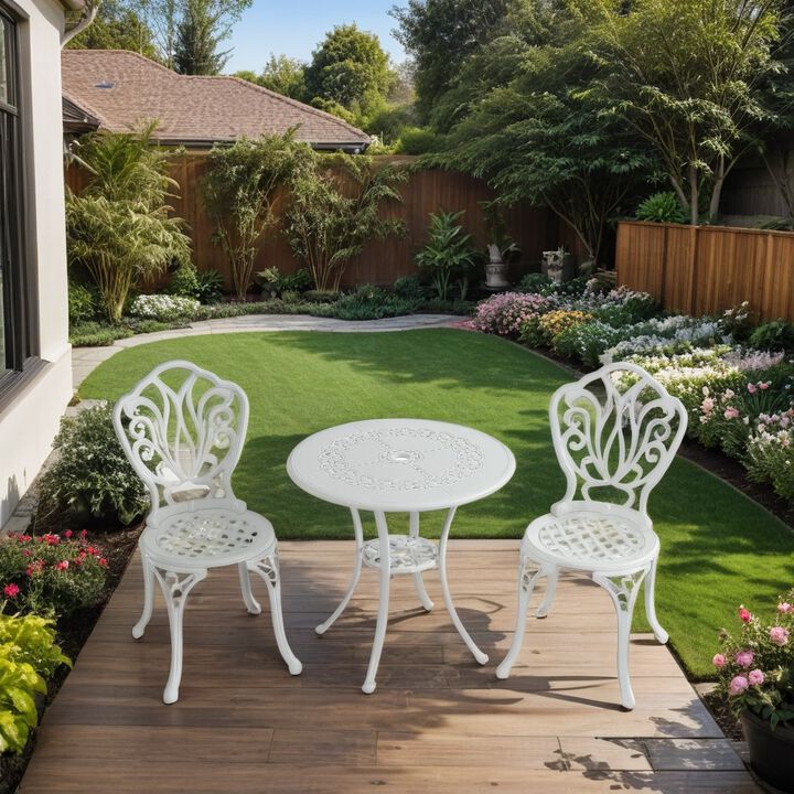 MONDAWE 3-Piece All-Weather Cast Aluminum Dining Bistro Set - Durable & Elegant