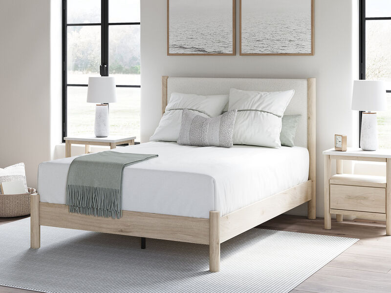 Queen Upholstered Panel Bed