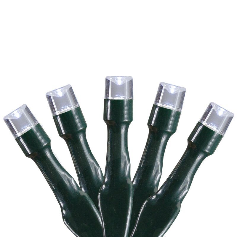 10 B/O Pure White LED Wide Angle Christmas Lights - 3 ft Green Wire