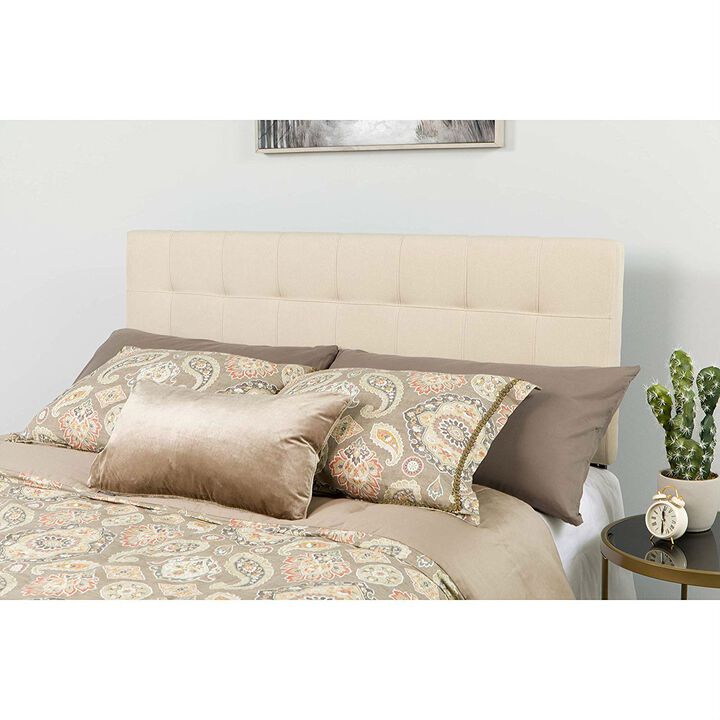 Hivvago Queen size Beige Taupe Fabric Upholstered Panel Headboard