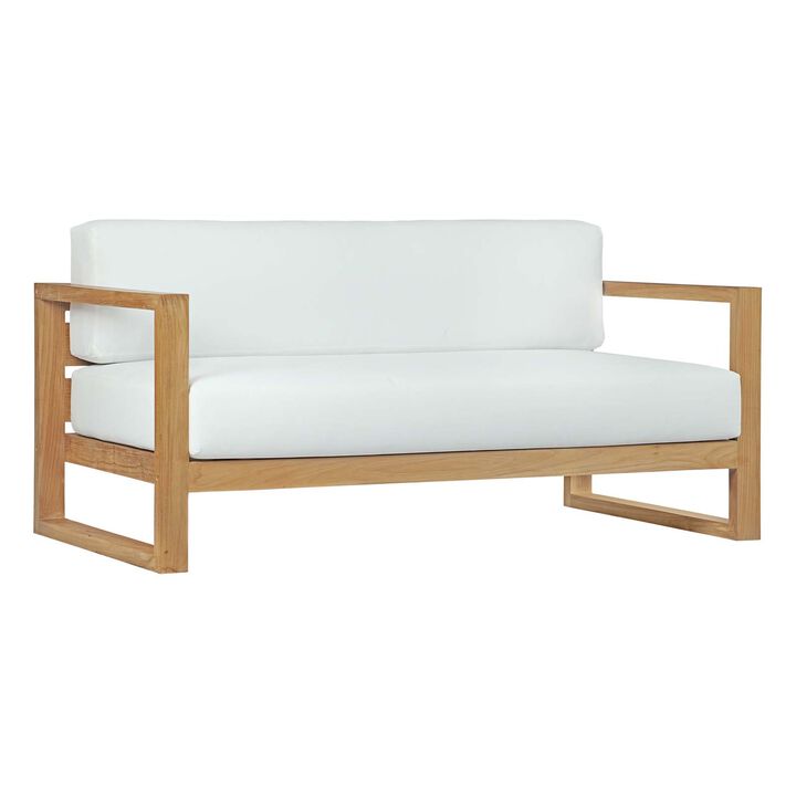Modway - Upland Outdoor Patio Teak Sofa Natural White