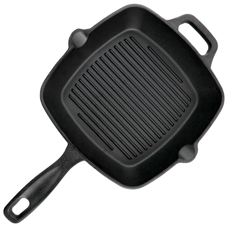 Oster Castaway 10 Inch Square Cast Iron Grill Pan with Pouring Spouts