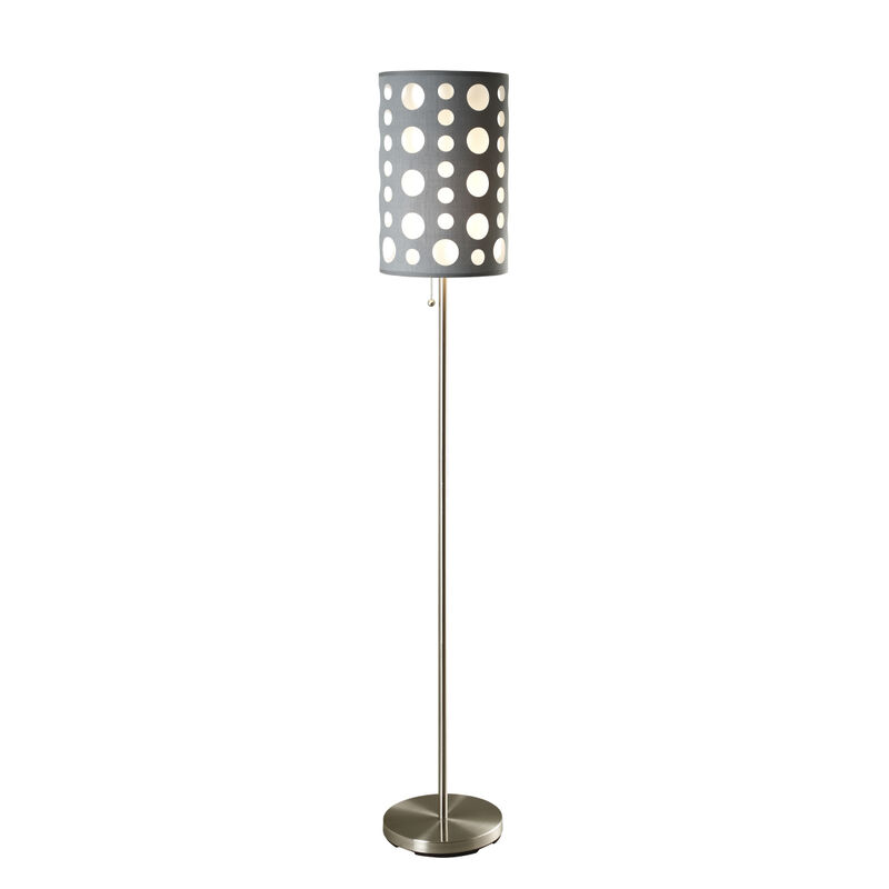 62"H Grey/White Retro Floor Lamp