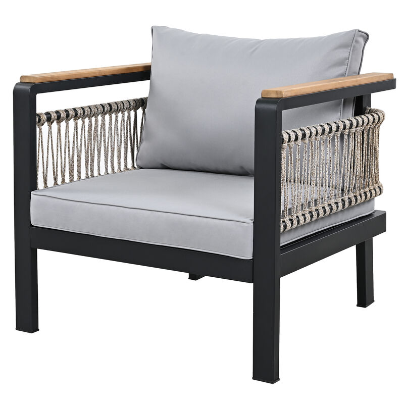 Merax 4 Pieces Outdoor Sectional Sofa Cnversation Set