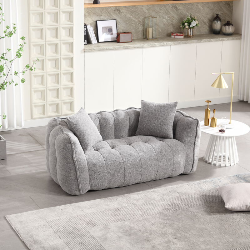 Merax Chenille Lazy Bean Bag Loveseat for Living Room