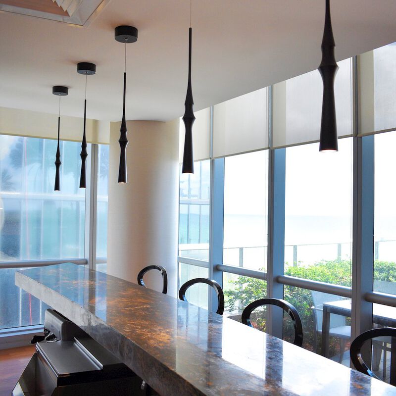 VONN Lighting Integrated LED Height Adjustable Pendant Light in Black