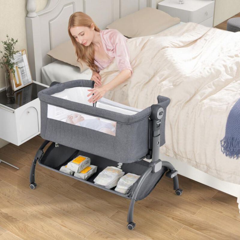 Hivvago 3-in-1 Baby Bassinet with Double-Lock Design and Adjustable Heights