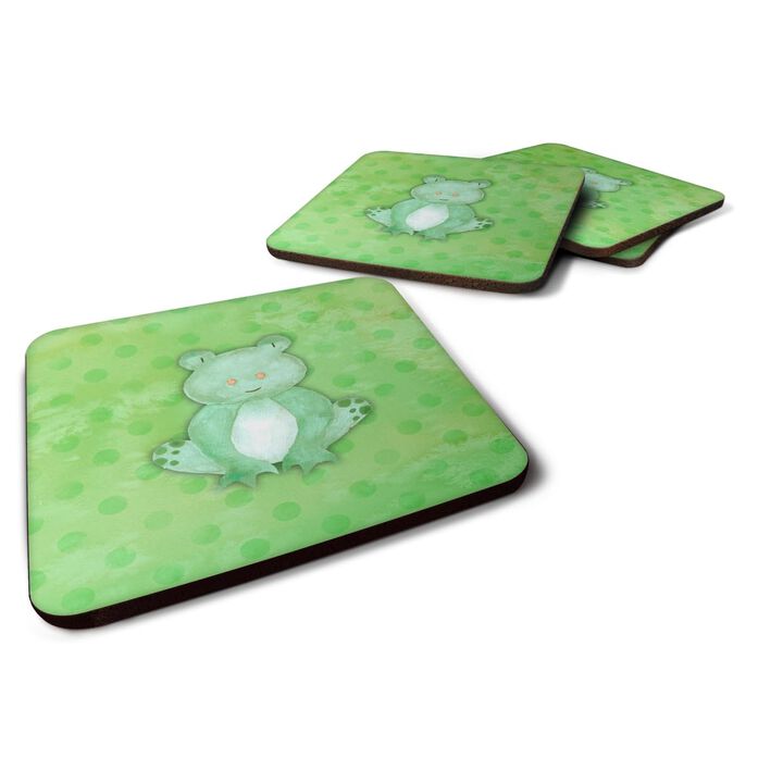 Caroline's Treasures Polkadot Frog Watercolor Decorative coasters, 3.5, Multicolor