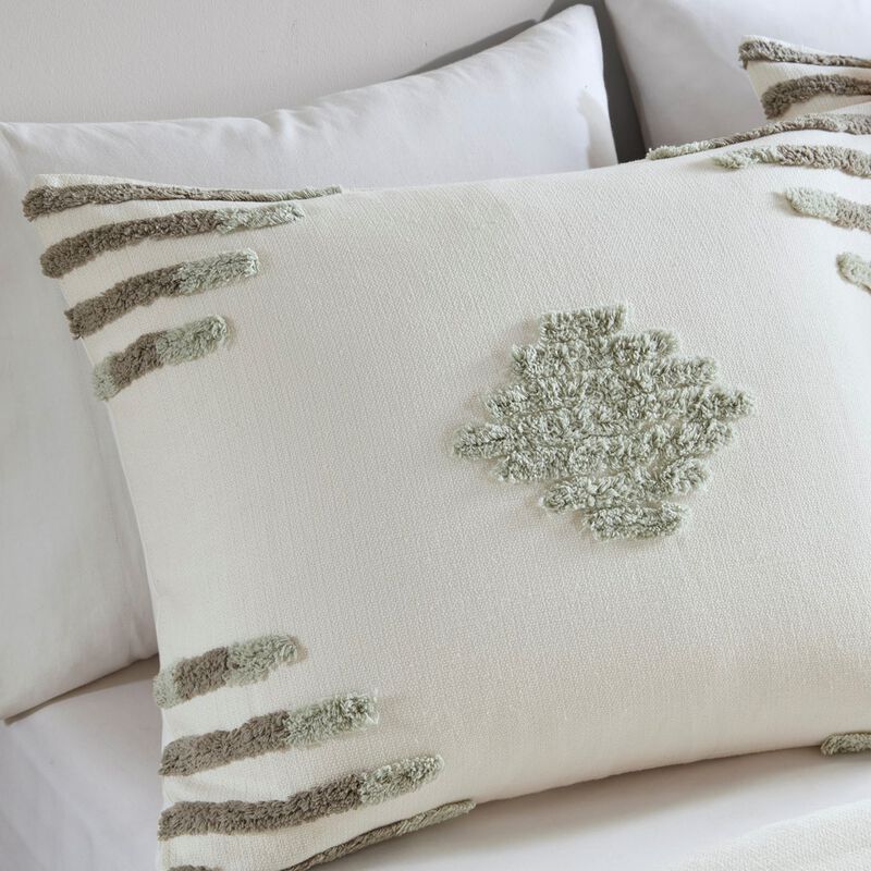 Gracie Mills Mitch Modern Tufted Chenille 3-Piece Duvet Cover Set