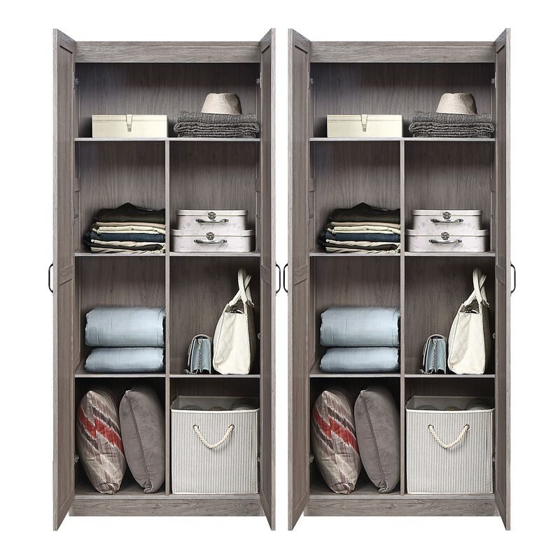 Hopkins Gray Storage Closet (Set of 2)