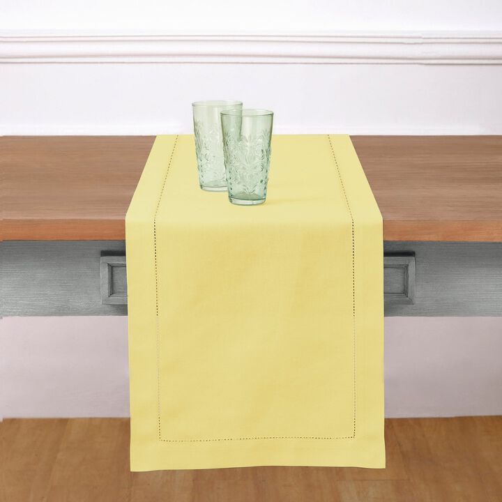 Solino Home Cotton Linen Hemstitch Table Runner