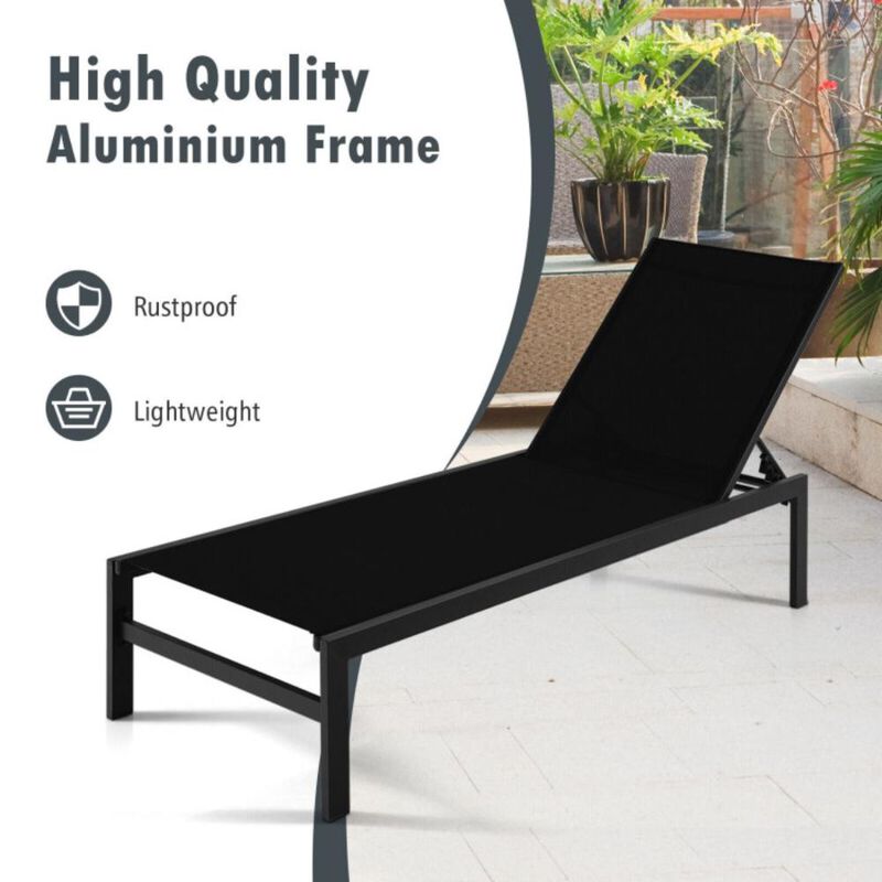 Hivvago 6-Position Chaise Lounge Chairs with Rustproof Aluminium Frame