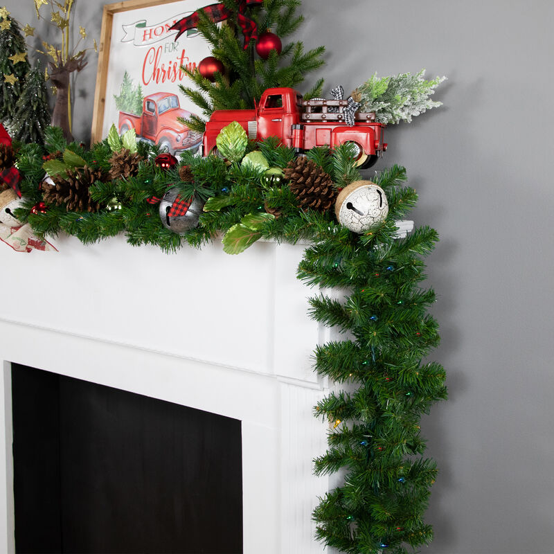 9' x 10" Pre-Lit Oak Creek Pine Artificial Christmas Garland - Multi Lights