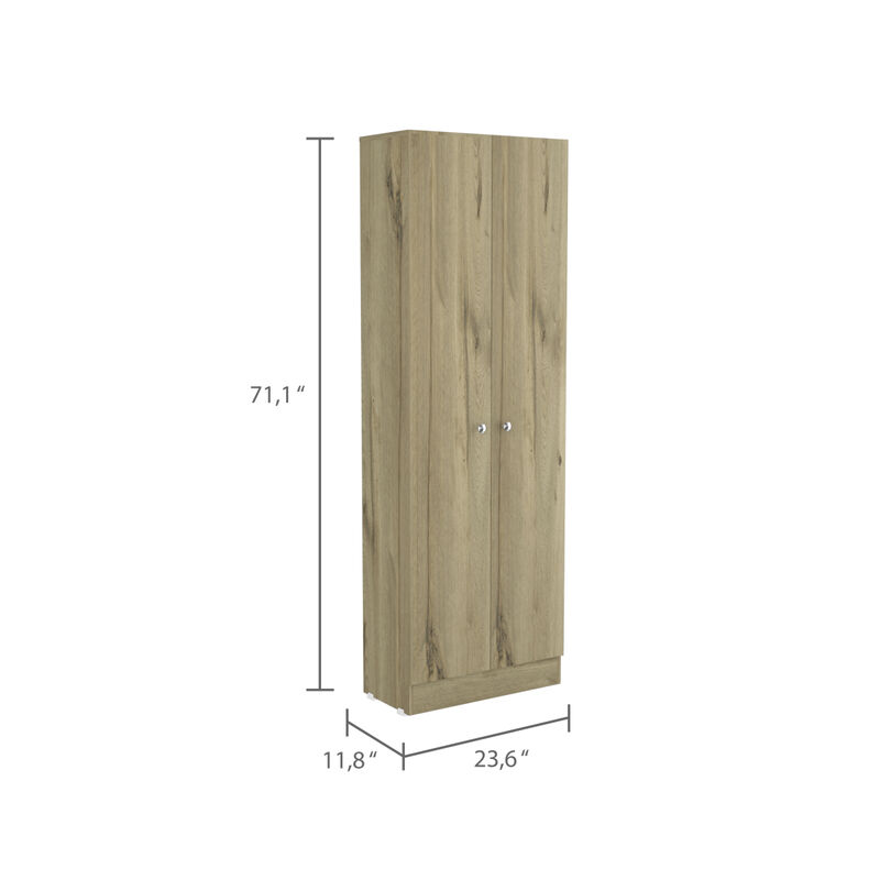 Buxton Rectangle 2-Door Storage Tall Cabinet Light Oak And Black Wengue