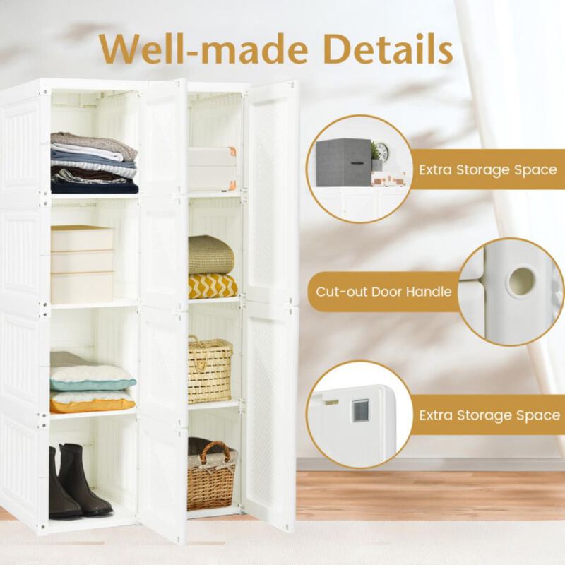 Hivvago Foldable Armoire Wardrobe Closet with 8/10/12 Cubes
