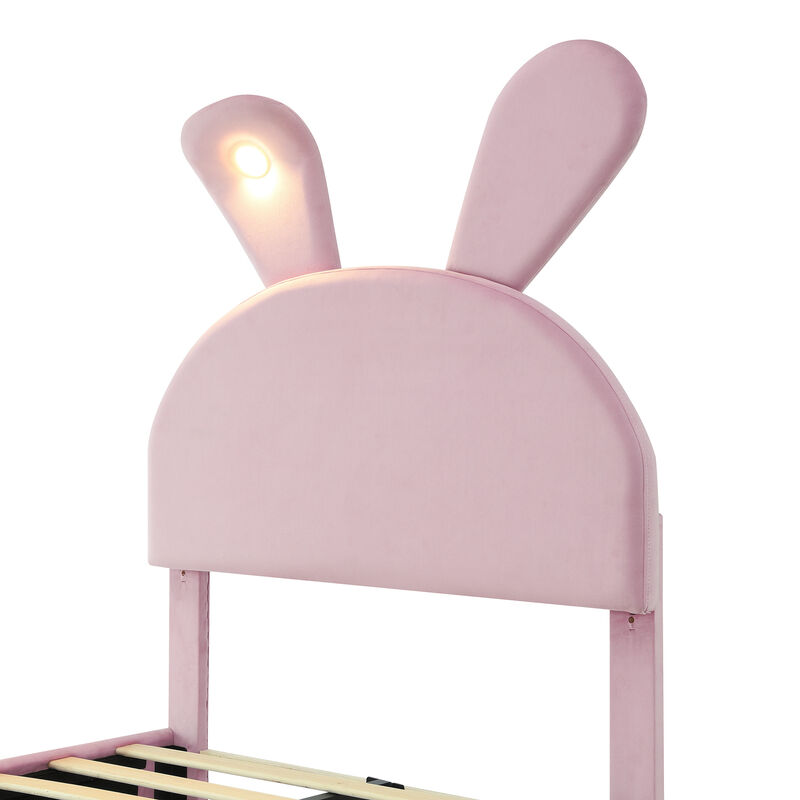 Merax Kids Rabbit Platform Bed with Ears