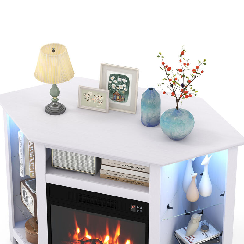 Modern TV Stand with LED Lights – Entertainment Center for Living Room Storage