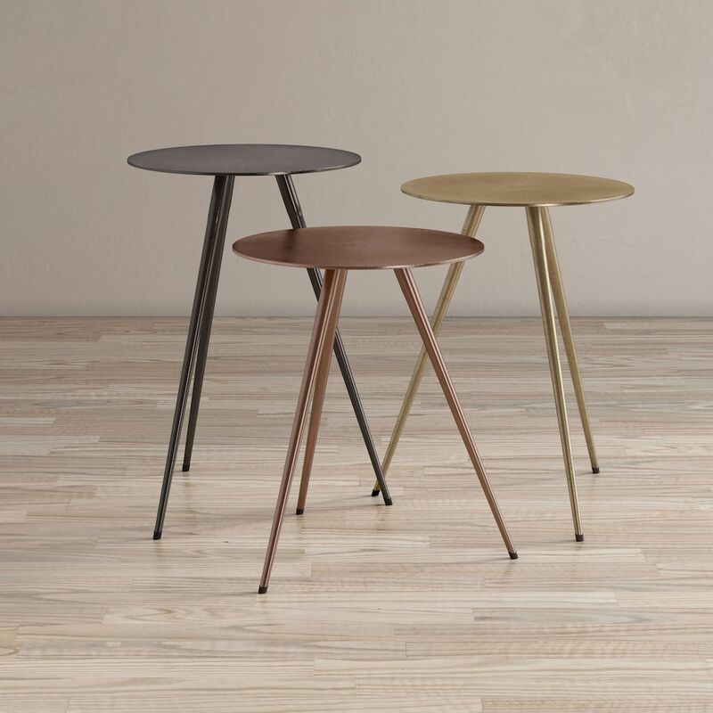Jofran Bronze, Brass and Copper Finish Modern Accent Tables (Set of 3)