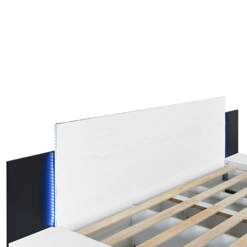 Merax Floating Platform Bed with LED Lights