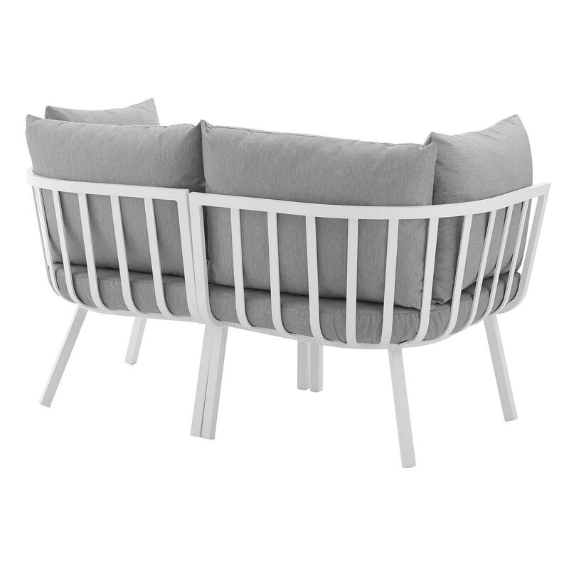 Riverside 2 Piece Outdoor Patio Aluminum Sectional Sofa Set-Benzara