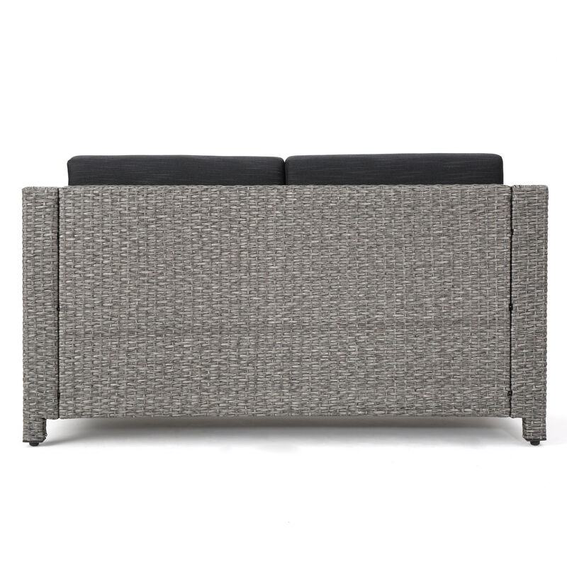 Merax PE Rattan Outdoor Loveseat Sofa
