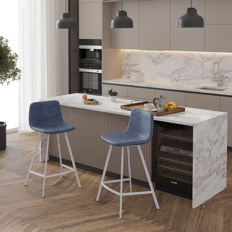 Elland - Counter stool -Light Brown-White base