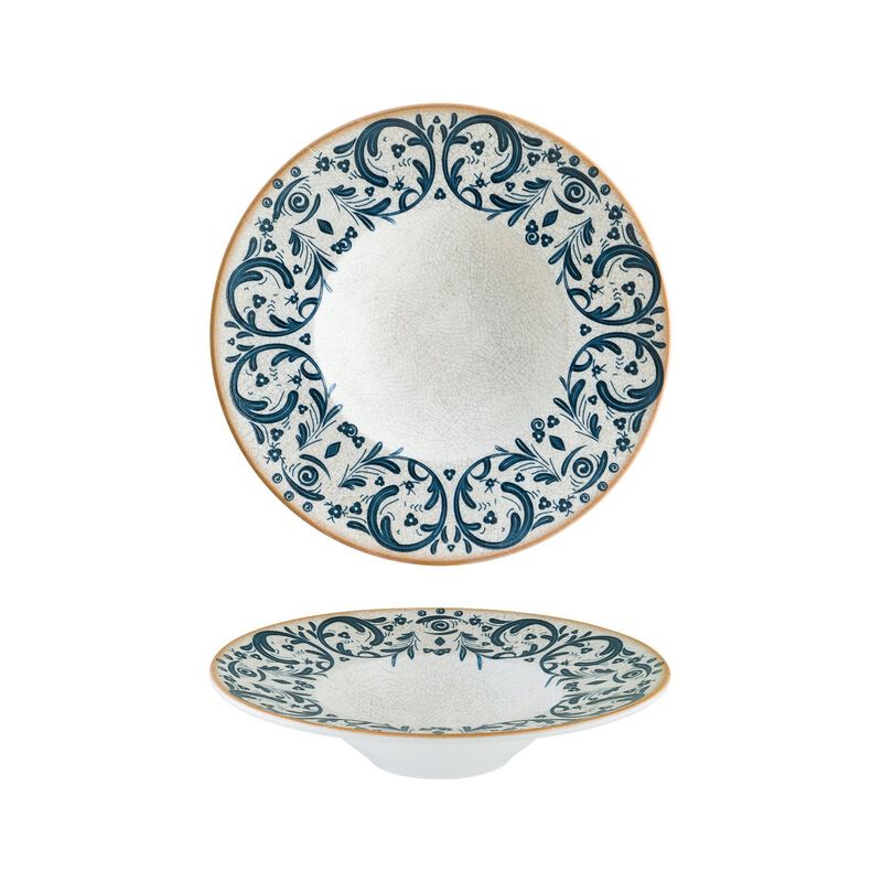Viento dia.11" h:2.5" 14 oz. Round Decorated Porcelain Bowl (Set of 2)