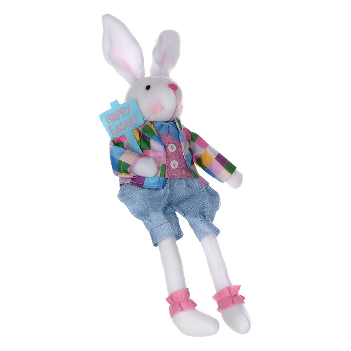 Fabric Rabbit Set of 2 for Easter and Springtime Decorations