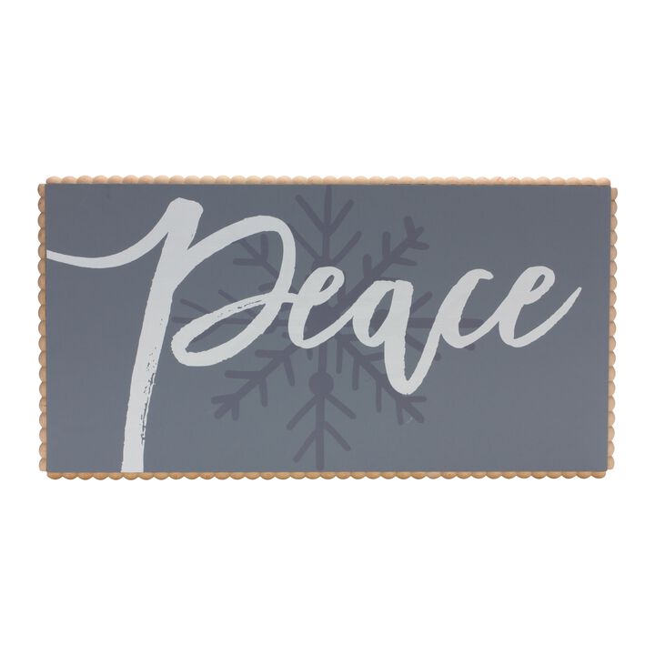 Peace and Snowflake Sign for Winter and Christmas Holiday Décor