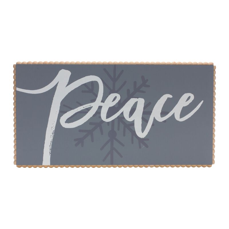 Peace and Snowflake Sign for Winter and Christmas Holiday Décor