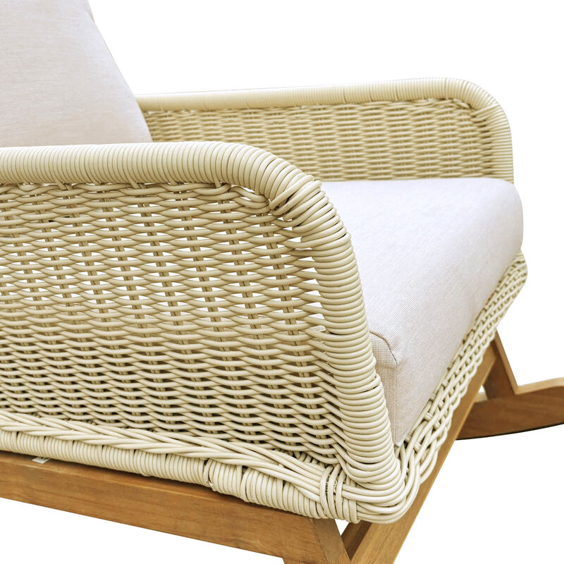 Merax 3-Piece Outdoor Rocking Chairs Side Table Seating Set