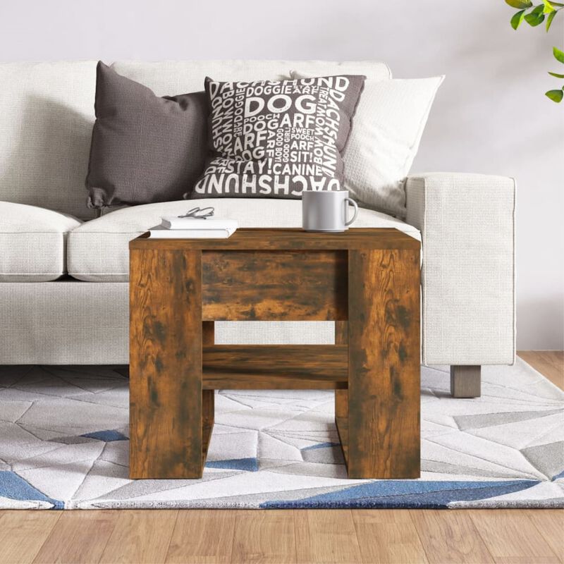vidaXL Coffee Table Smoked Oak 21.9"x21.7"x17.7" Engineered Wood