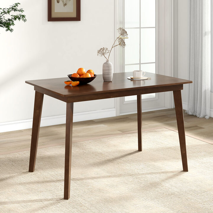 Wooden Dining Table with Rubber Wood Legs for 4 People, Ideal for Small Dining Spaces