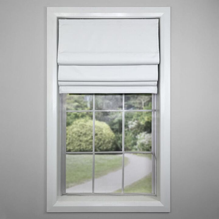 Versailles Octavia Cordless Roman Blackout Shades For Windows Insides/Outside Mount 30" x 63" White