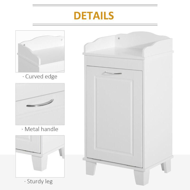 Country-Style Laundry Solution: 31" White Tilt-Out Hamper with Storage