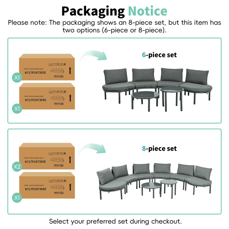Merax Patio Sofa Furniture Set for Backyard, Garden, Poolside