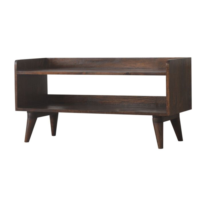 Walnut Nordic Solid Wood  Storage Bench