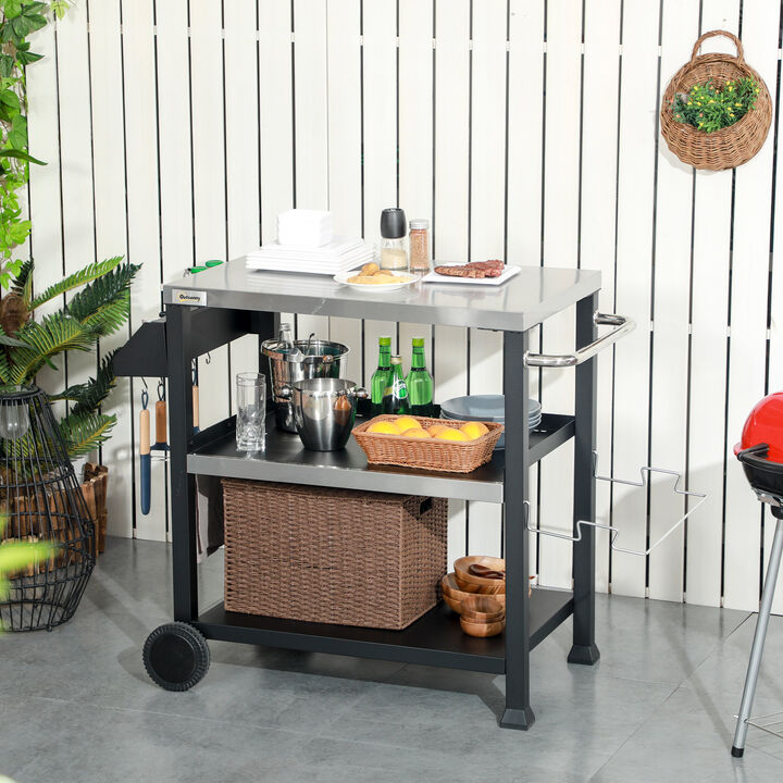 Streamdale Versatile Outdoor Grill Cart with Spacious Cooking Surface & Storage