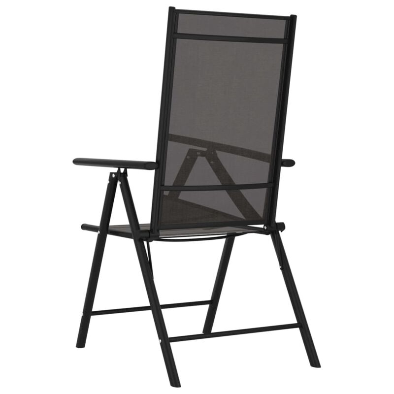 vidaXL Folding Patio Chairs 6 pcs Textilene Black