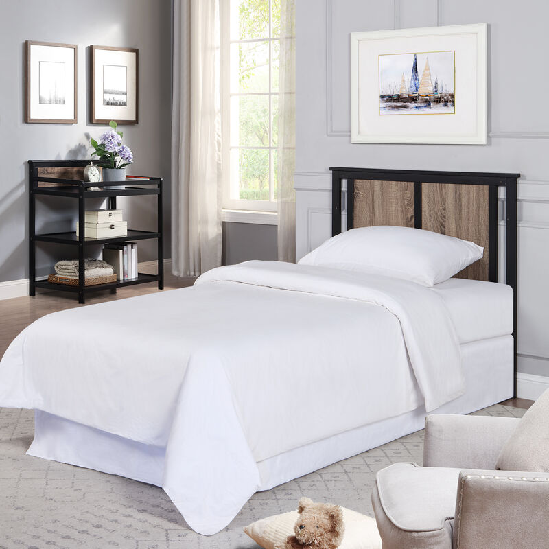Suite Bebe Connelly Mini Crib Black/Vintage Walnut With Mattress Pad