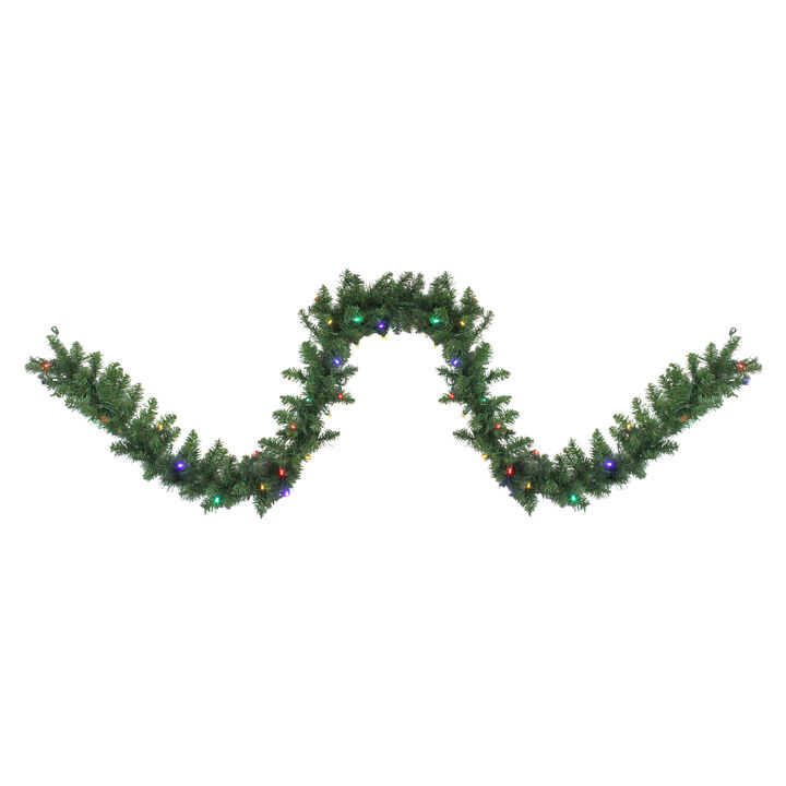 9' x 10" Pre-Lit Northern Pine Artificial Christmas Garland - Multi-Color LED Lights