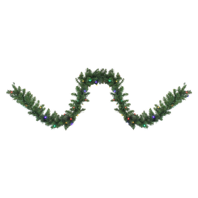9' x 10" Pre-Lit Northern Pine Artificial Christmas Garland - Multi-Color LED Lights