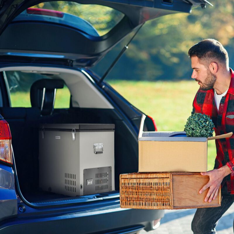Hivvago 68 Quart Portable Car Refrigerator with DC and AC Adapter