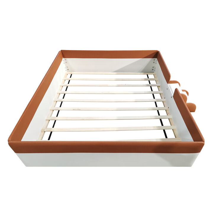 Merax Modern Daybed Frame with Fence and Stairs