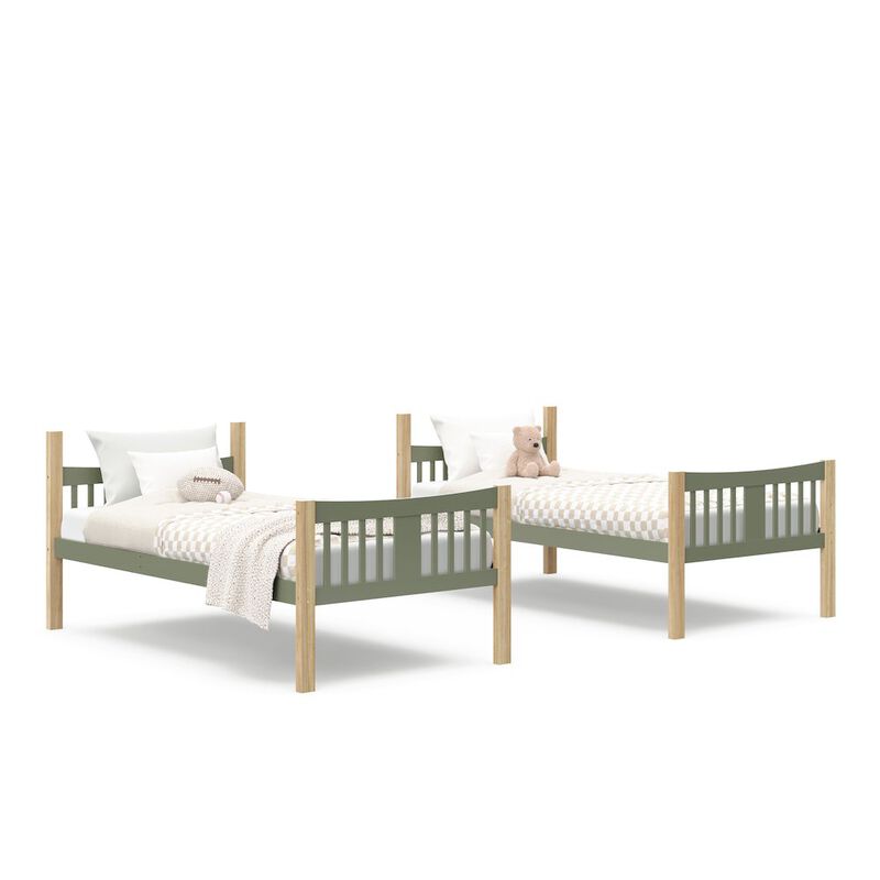 Storkcraft Caribou Twin-over-Twin Bunk Bed (Olive with Natural)