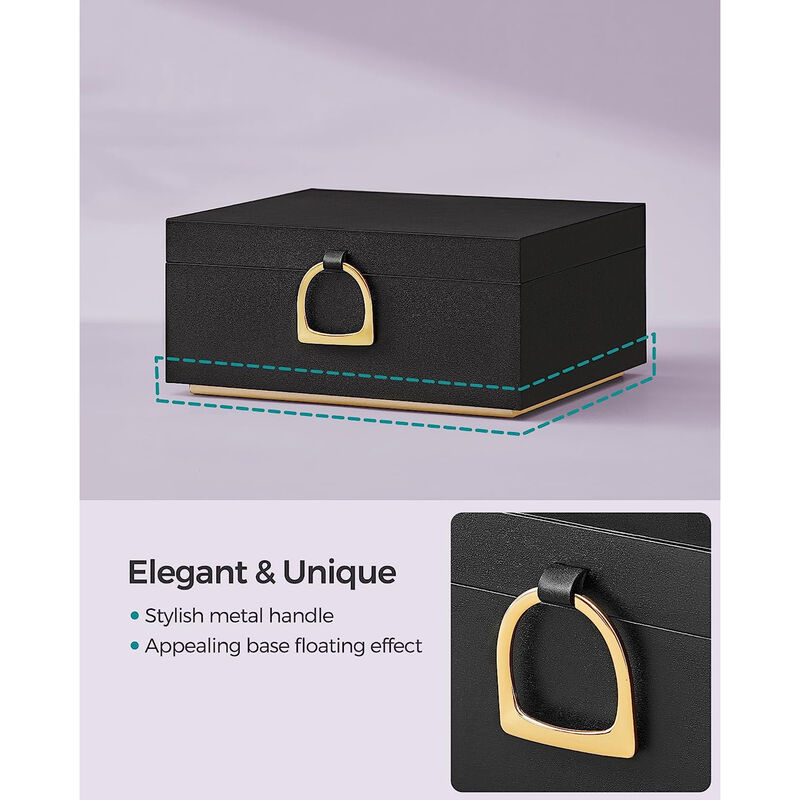 2-Layer Jewelry Box with Handle for Stylish and Portable Storage