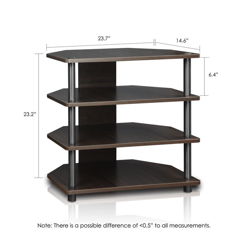 Furinno Furinno 15093CC/BK Turn-N-Tube Easy Assembly 3-Tier Petite TV Stand, Espresso